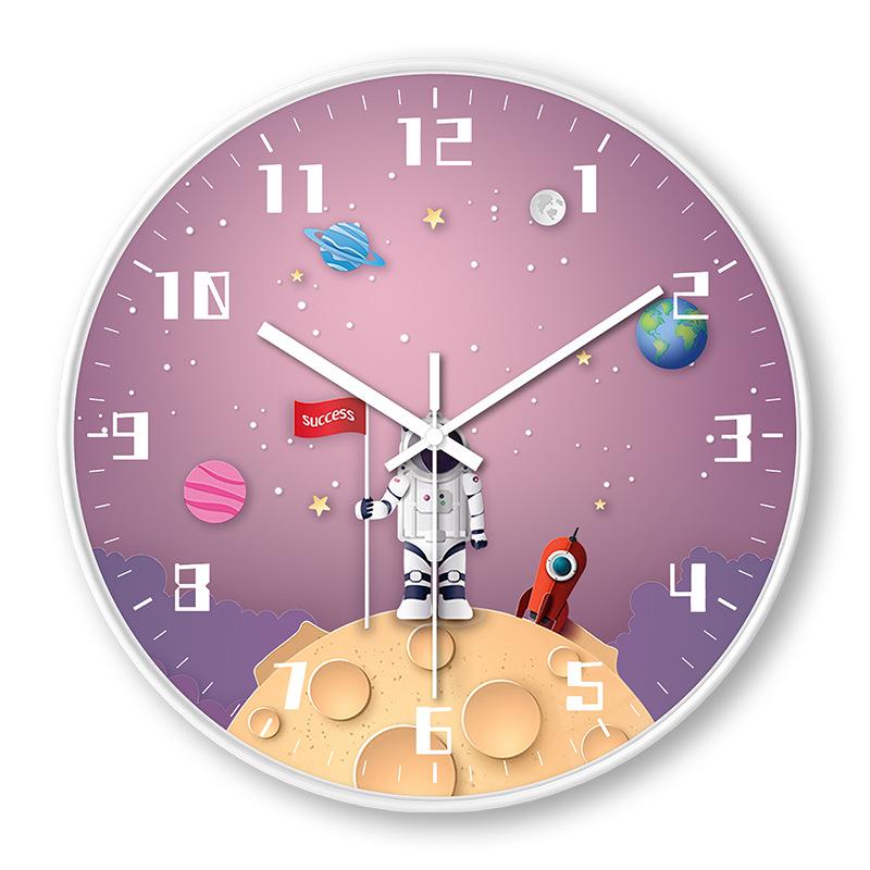 Children's Room Creative Personality Astronaut Space Wall Clock Modern Simple Home Silent Clock