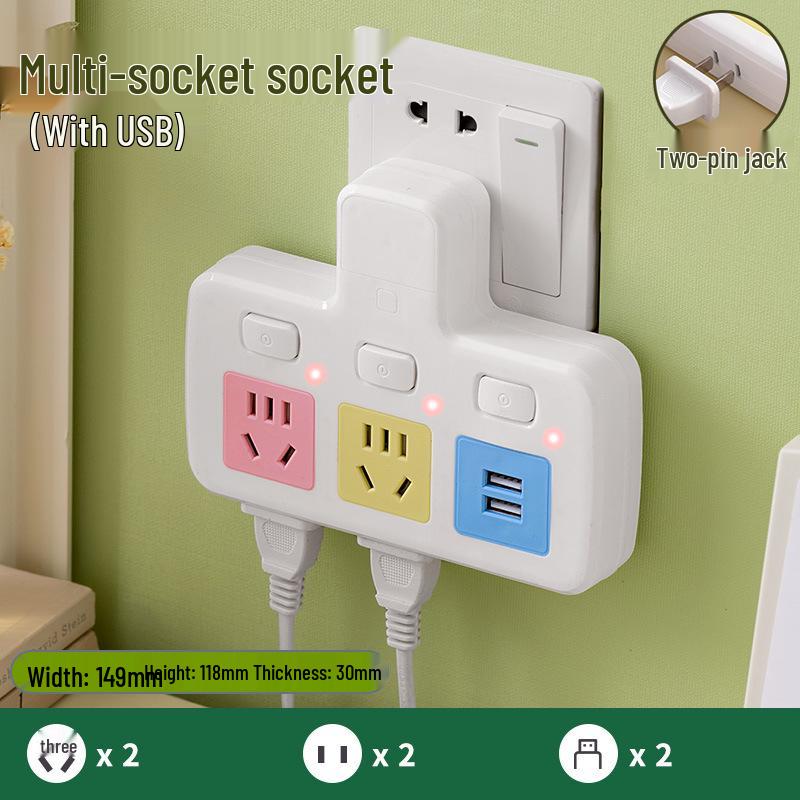 Pure Copper Multi-Function USB Power Strip with Wireless Plug Board