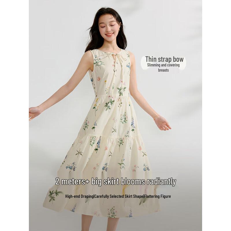 

INMAN Women s Summer Botanical Floral Print Cotton Dress XL