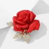 Strass Rote Rose Blume Broschen für Damen Elegant Blumenstrauß Schleife Anstecknadeln Hochzeitsparty Abzeichen Schmuck