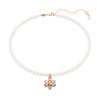 Swarovski Idyllia Flower-embellished Crystal Necklace for Men and Women, Couple Version, Pink 5725739