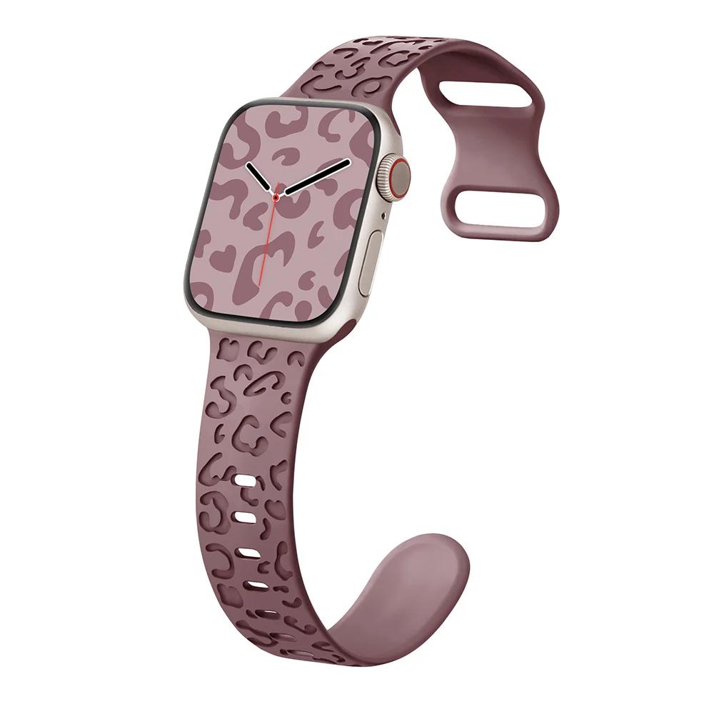 Silicone Strap For Apple Watch 10 9 8 7 45mm 41mm 42mm 46mm Ultra 2 49mm Leopard Print Bracelet Wristband iWatch 6 5 4 SE Correa