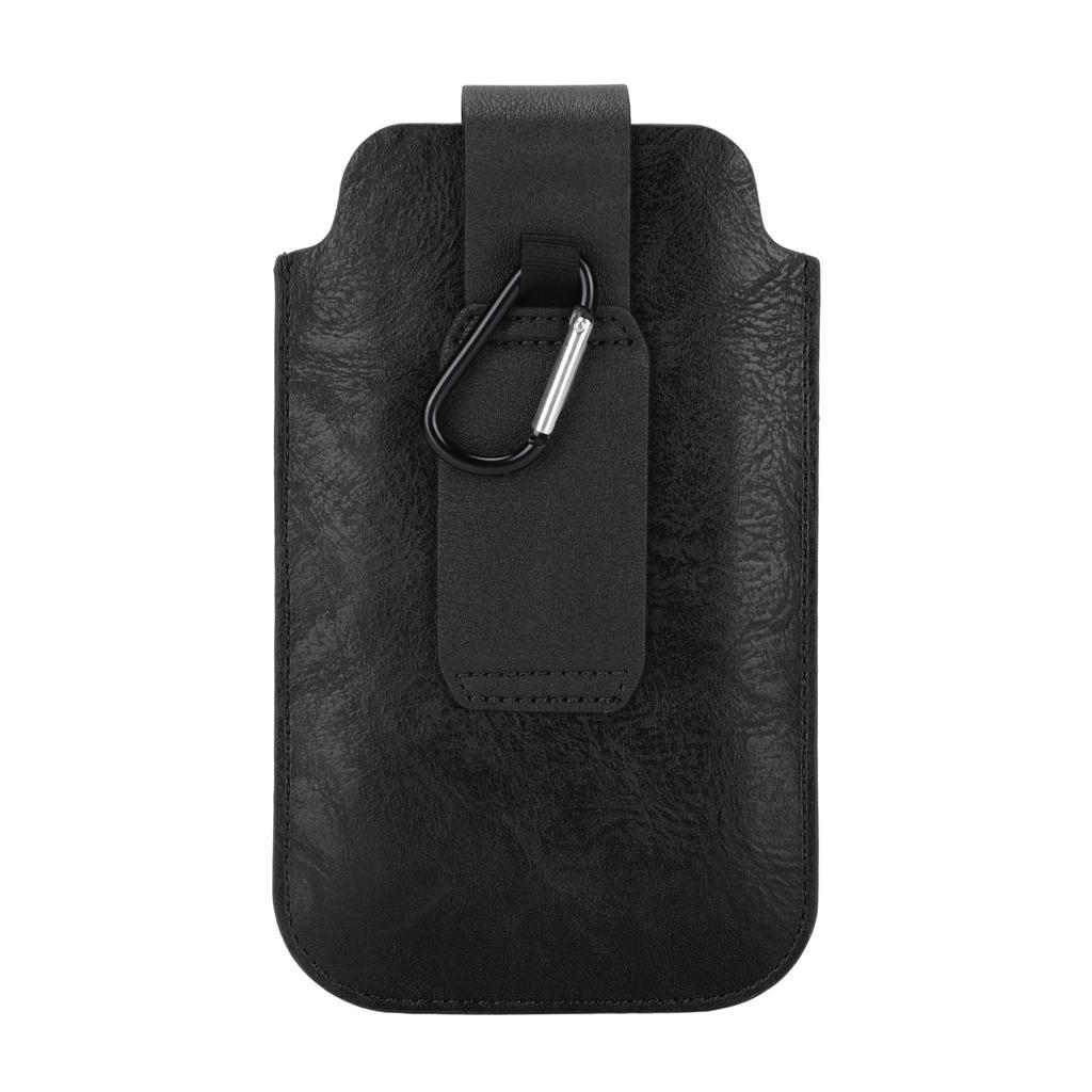 Men PU Leather Phone   Retro   Case Waist Bag Sheath with Waist Clip   and Carabiner for Outdoor