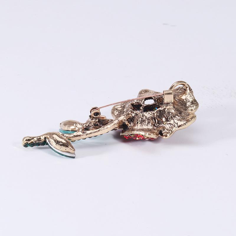 Strass-Rosenbrosche, Hochwertiger Einfacher Schmuck mit Temperament, Elegante Accessoires, Anti-Licht Kragenstift