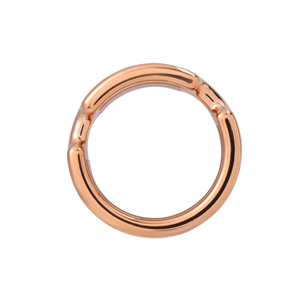 Hermes Olympe Ring H Kleiner Metallring Damenringe Braun Roségold H500058FD37