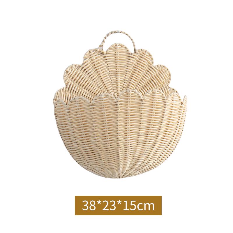 Handwoven Rattan Lace Wall Hanging Basket - Decorative Storage for Home & Homestay