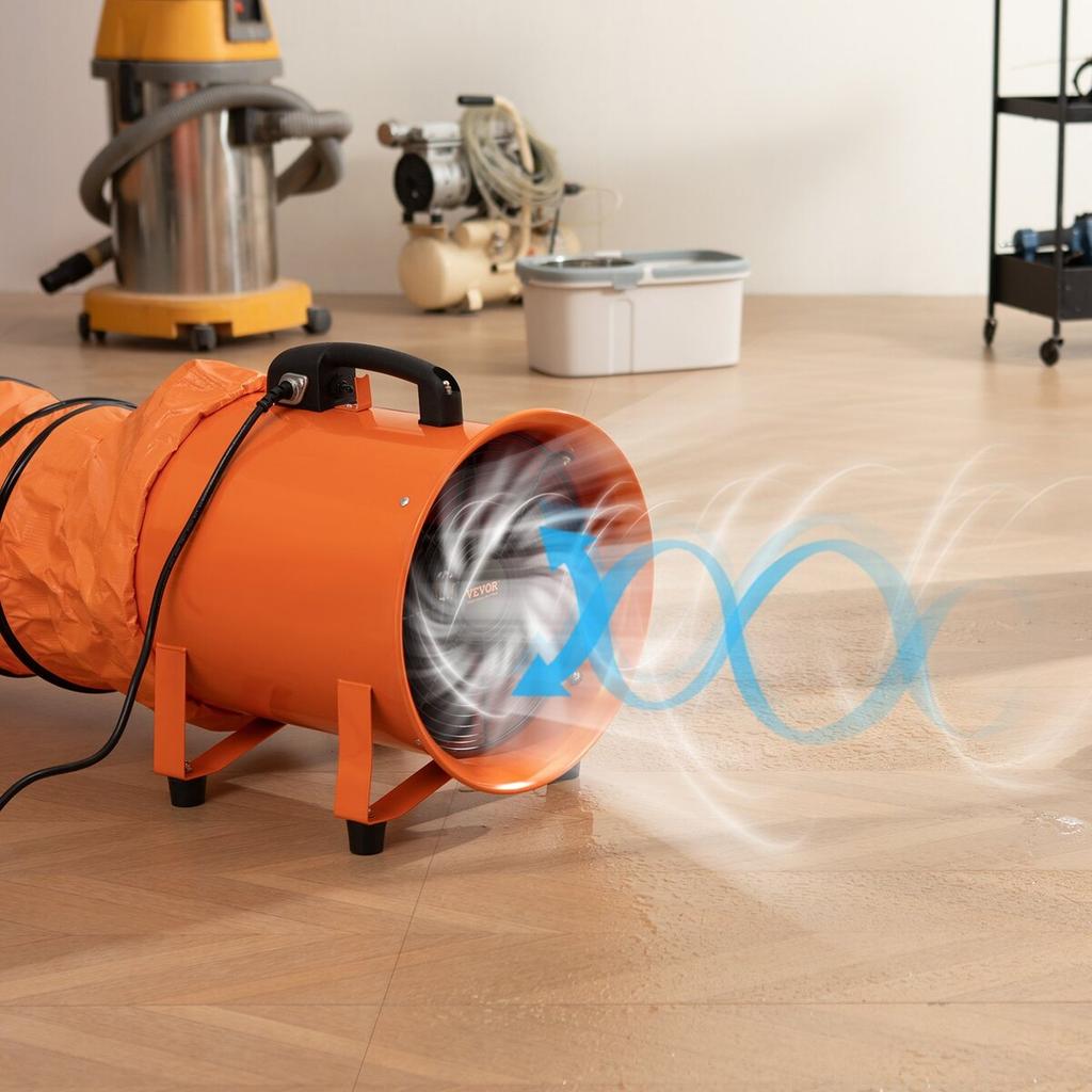 254mm Portable Extractor Fan Blower 10m Duct Hose Ventilator Industrial
