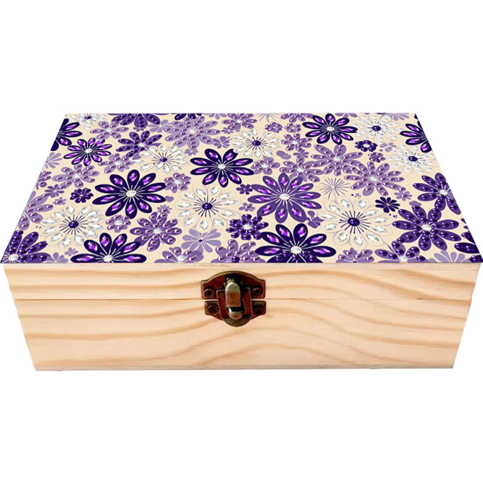 

DIY Diamond Art Wooden Storage Box Desk Organizer Diamond Art Painting Storage Box Kit Gift for Birthdays and Holidays