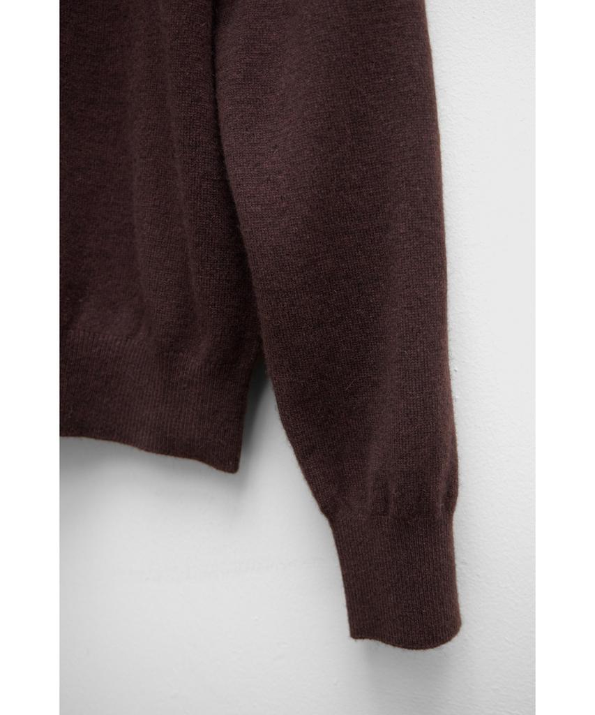 YOUTH Cashmere Asymmetric Neck Knit - Dark Brown