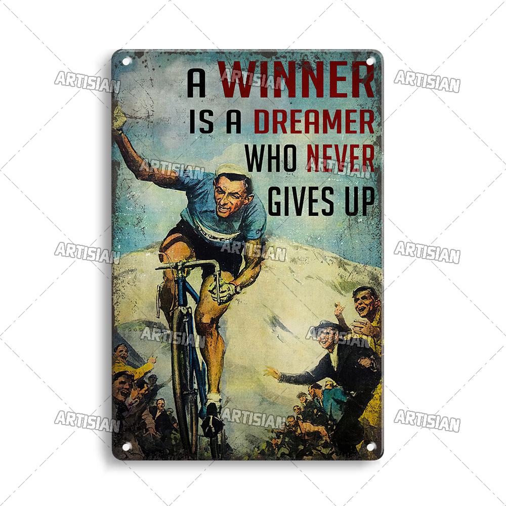 Artisian Cycling Decorative Plaque Bicycle Metal Sign Bike Sport Tin Plate Wall Decor Garage Bar Pub Club Hotel Cafe Kitchen