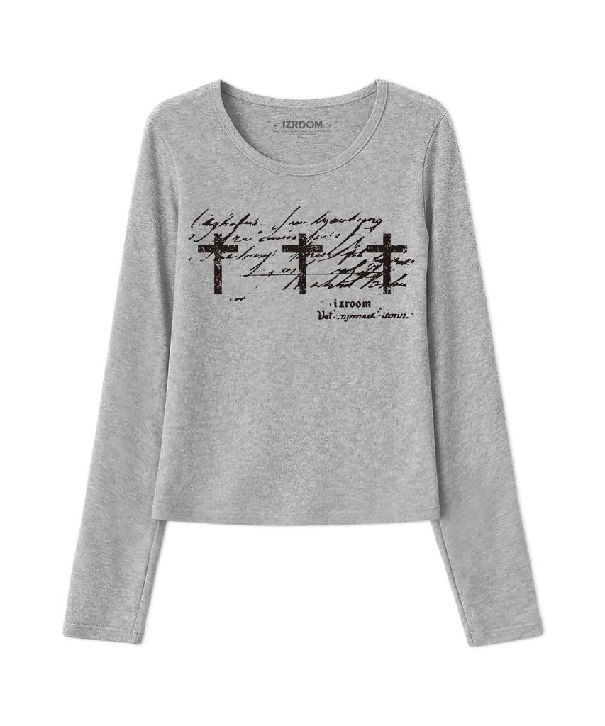Ijeulum Triple Cross Slim Fit Long Sleeve (Gray)