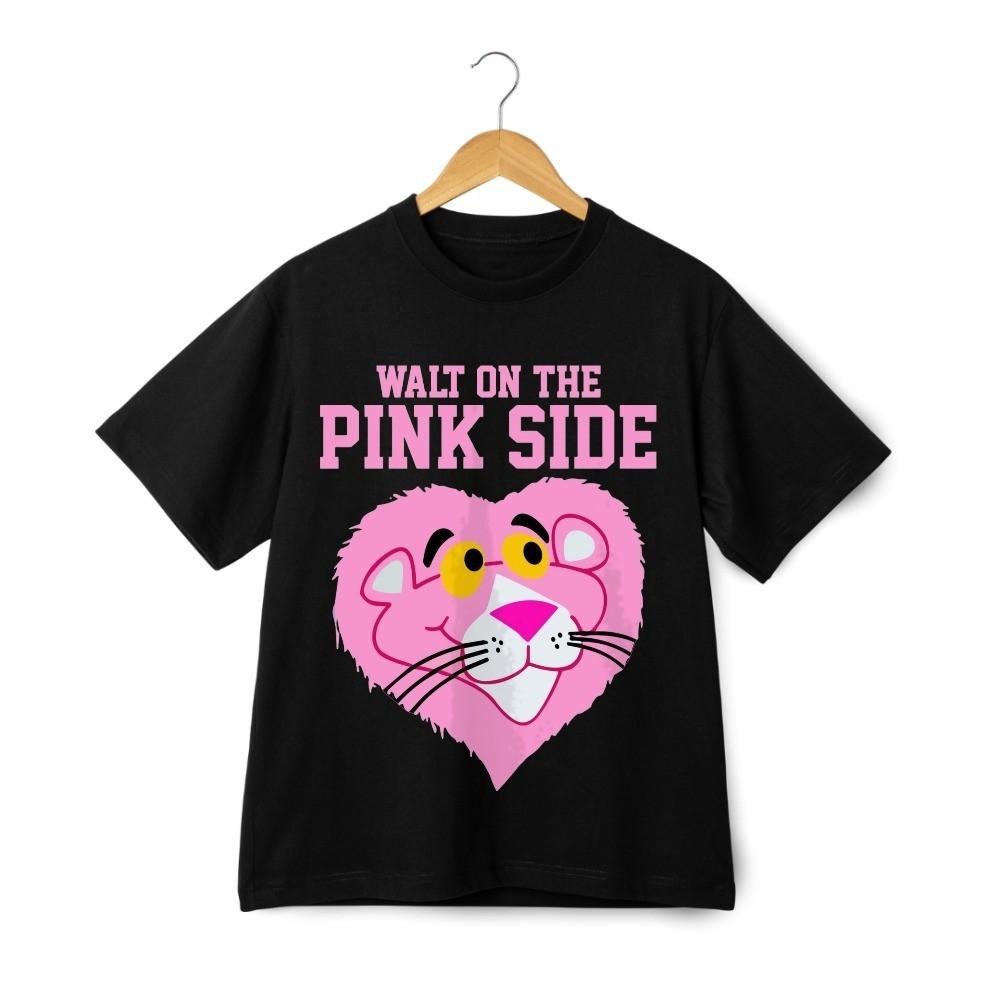

Pink Panther Walk on the Pink Side Graphic T-shirt – Retro Cartoon Streetwear Te 4XL
