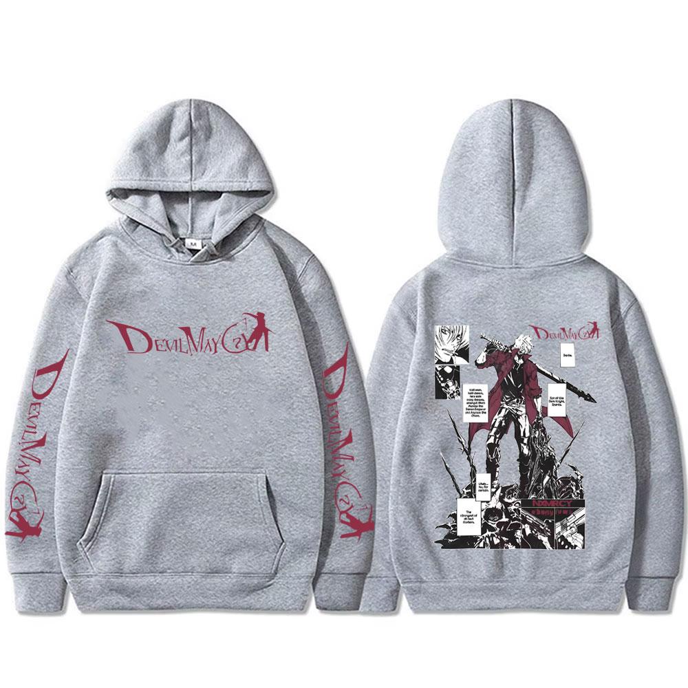 Anime Devil May Cry Sohn von Sparda Dante Grafik Hoodie Herren Damen Lässiger Vintage Kapuzenpullover Herren Pullover