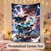 Custom Personalized Tapestry,Attack On Titan Print Custom Name Text Wall Art Hanging for Bedroom