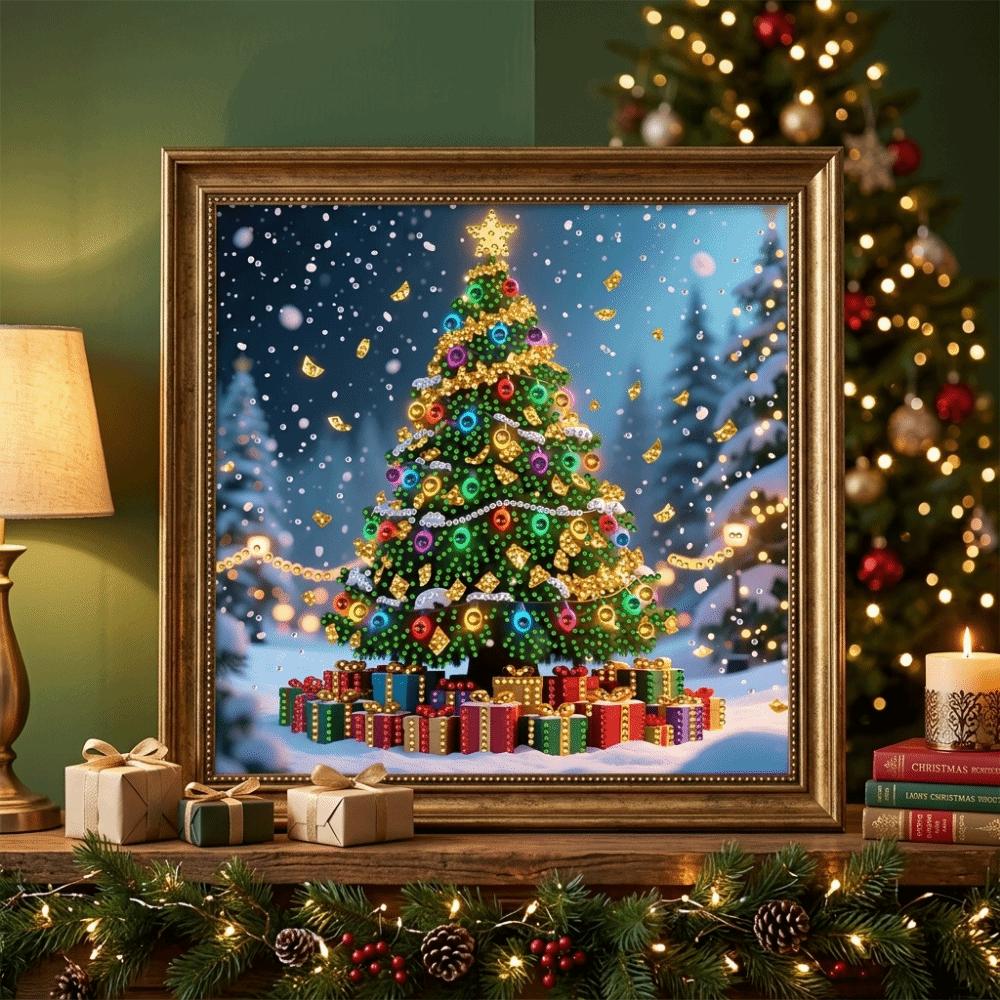 Handmade Christmas Rhinestone Painting Art Kit 2D Flat Christmas Decor Desktop