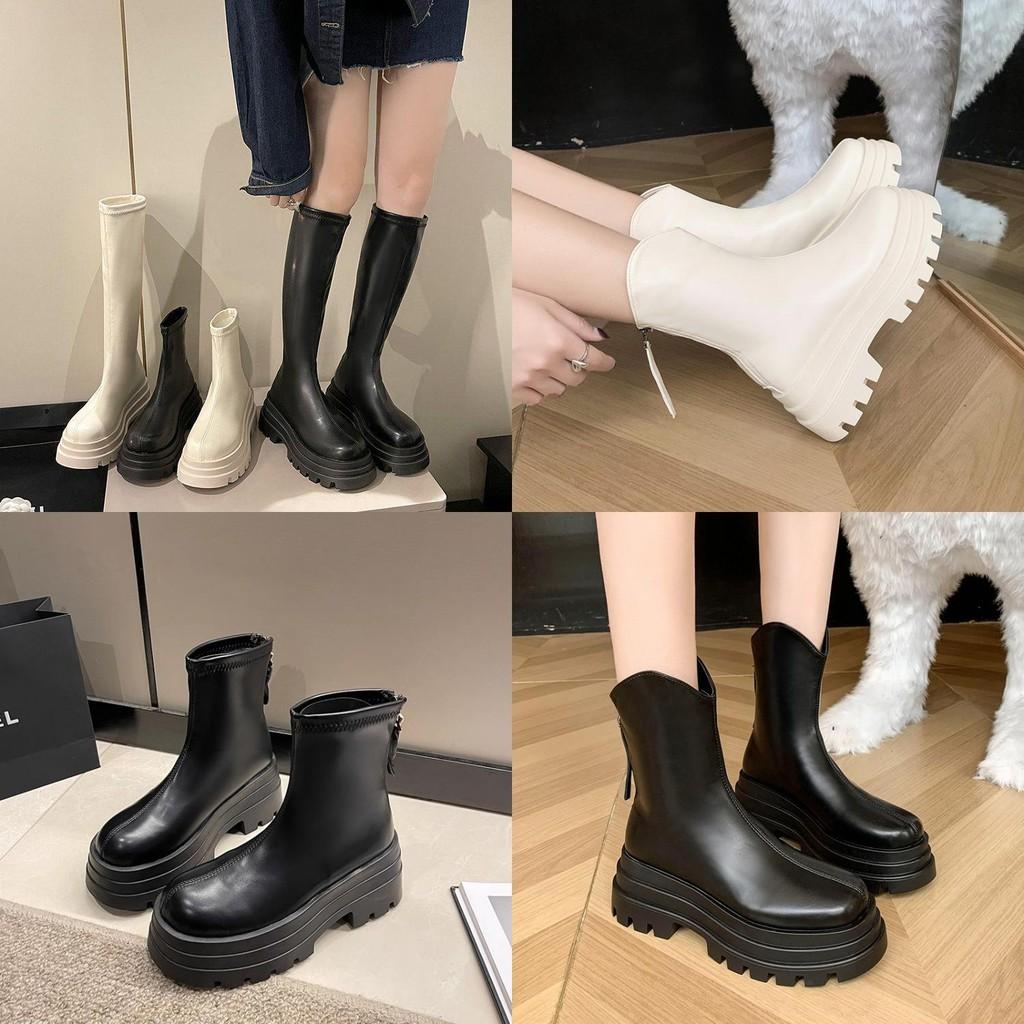 Trendy High Top Fashion Boots For Women Featuring Durable Waterproof Platform