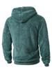 2025 Autumn/Winter European & American Men's Plush Lined Hooded Sweatshirt Jacket