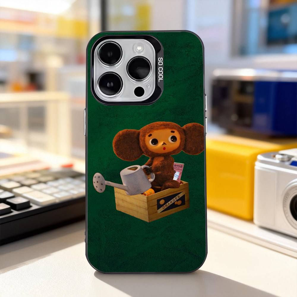 Cartoon C-Cheburashka-es For iPhone 17,16,15,14,13,12,11,Pro,Max,Plus,E,Air,Mini Anti Fall Black Matte Hard Bumper Phone Case
