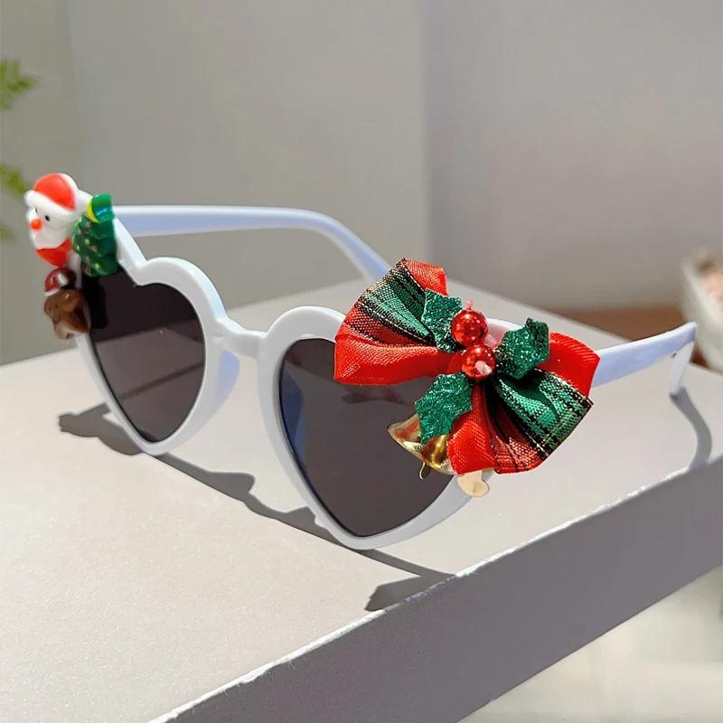 

KAMMPT Christmas Decor Sunglasses Women Fashion Heart Shaped Festival Party Shades Trendy Original Cute Rave Gift Sun Glasses as picture shows