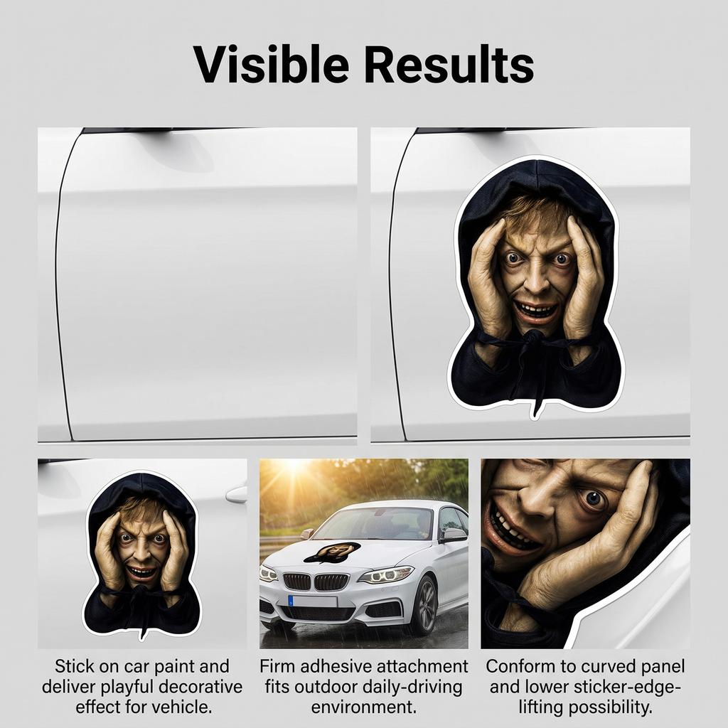Adesivi divertenti che sbirciano, decorazione divertente per auto, facili da applicare e rimuovere, adesivi decorativi fai-da-te per la casa