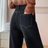 Women's Thickened Fleece-Lined Jeans, 2024 Trend, Petite High-Waisted Straight-Leg Wide-Leg Pants, Autumn/Winter Style