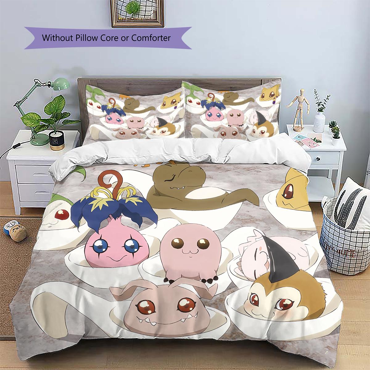 

Cute Digimon Duvet Cover & Pillowcases, Digimon Fan Bedroom Bedding, Perfect Gift.chl 135x200cm