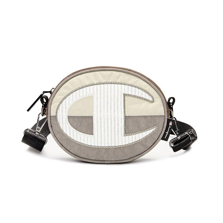 Champion Striped Big C-Logo Casual Trendy Versatile Fabric Round Bag Unisex Shoulder Bag U3BACPU17 Pink