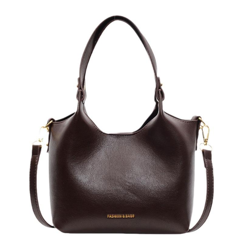 Retro large-capacity bucket bag women's 2025 new trendy fashion tote bag niche textured underarm bag