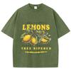 Summer Fresh Lemons Prints Washed TShirts Womens Cotton Oversized ONeck Tops Street Vintage Short Sleeve Casual Woman Clothes