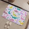 Dinosaur Door Mat – Colorful Cartoon Dino Pattern, Soft Entryway Mat for Bathroom, Kitchen