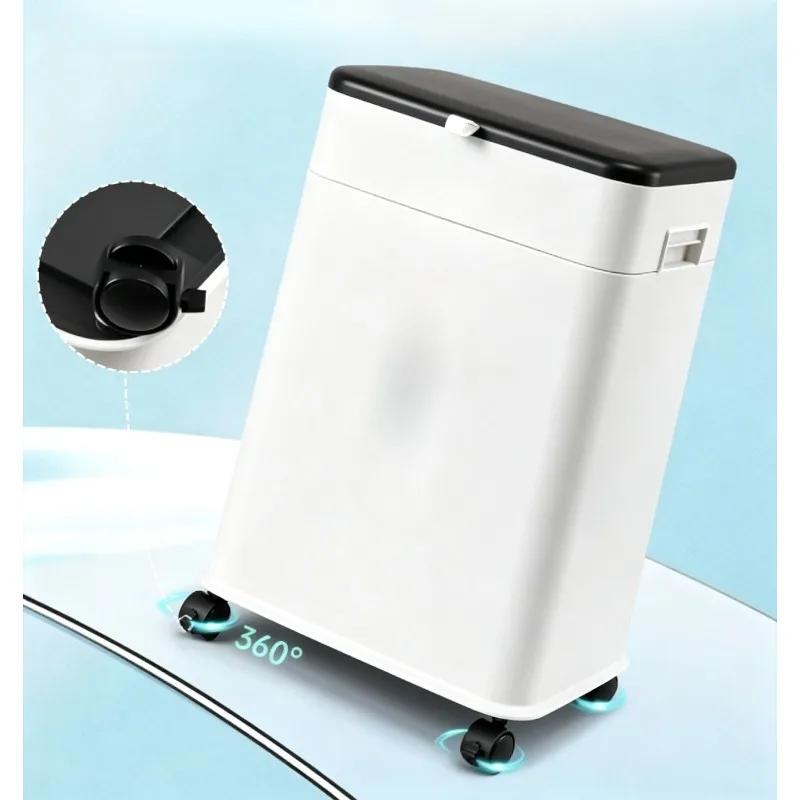Creative Plastic Waste Bins Wastebasket Kitchen Trash Can Bathroom Dustbin Storage Bins Lift-up Garbage Basket Household Cleanin