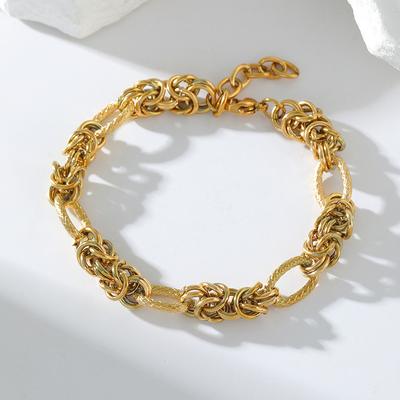 Bracciali a Maglia Intrecciata in Acciaio Inossidabile per Donna Trendy Placcati Oro 18K Catena da Polso Gioielli Impermeabili Regalo Festa CLE