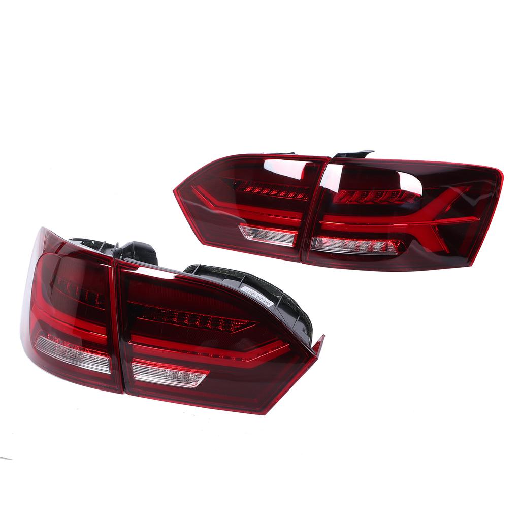VLAND Full LED Dynamic Tail Lights Cherry Red Lens IP67 Waterproof Fit for MK6 2011 2014