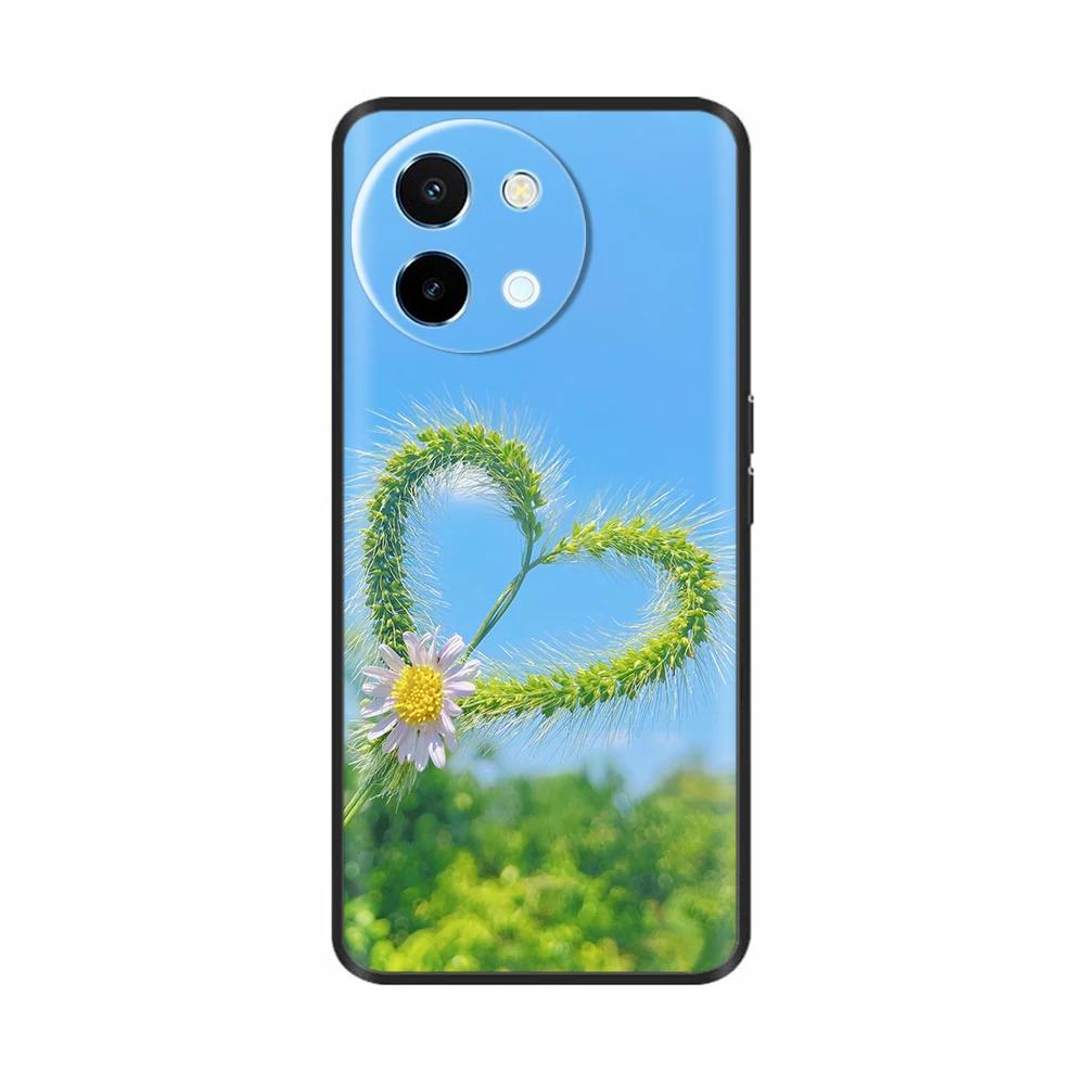 For Vivo Y38 5G Phone Case Cute Fashion Heart Flowers Cases For Vivo Y18 Soft Silicone Bumper Cover For Vivo Y18E Fundas Shells