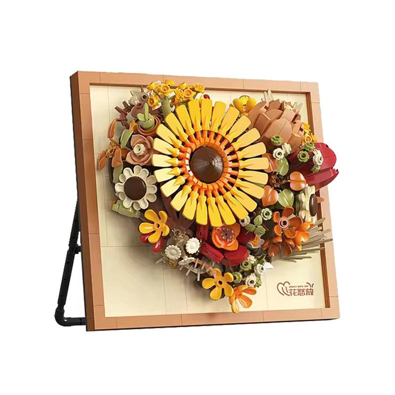 New Year Decorations 3D Picture Frame Building Blocks Flowers Mini Bricks DIY Girls Toys Wedding Gifts