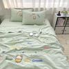 New Cartoon Embroidered Spring Summer Duvet 4/3/1 Set Washed Breathable Thin Blanket Summer Skin Friendly Air Conditioner Quilt