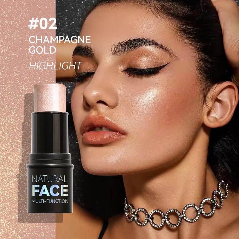 12-Color Highlight Grooming Stick, Stereo Brightening Shadow Stick Modified Contour Aegyo Sal Face Base Blush Stick