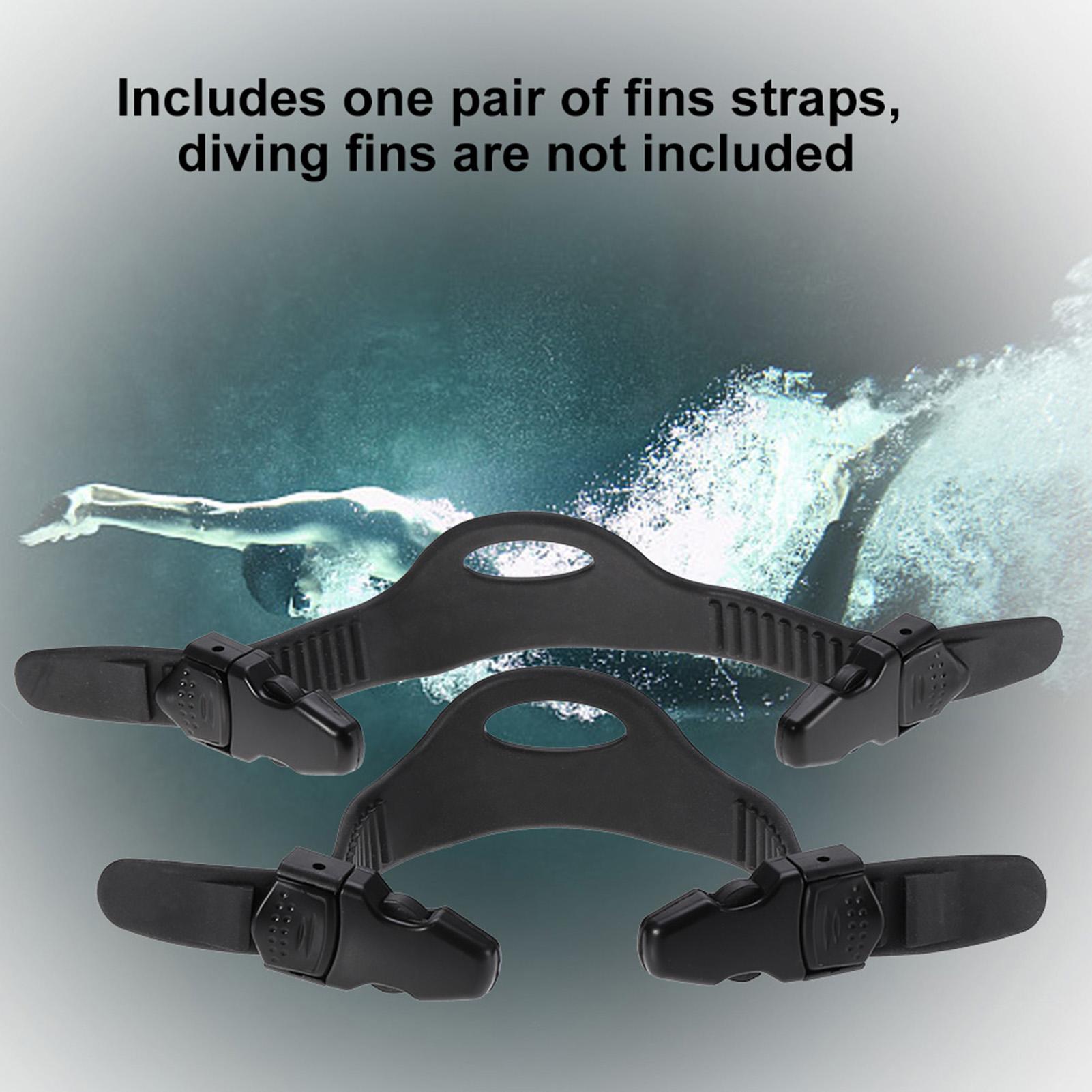 

1 пара регулируемых ремней для ласт для дайвинга (M) S чёрный