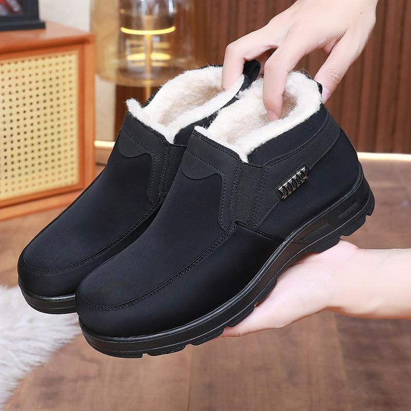 Old Beijing Cloth Shoes Men's Winter Cotton Shoes Plus Velvet Thickened Non-slip Shoes To Keep Warm Plus Size Cotton Boots