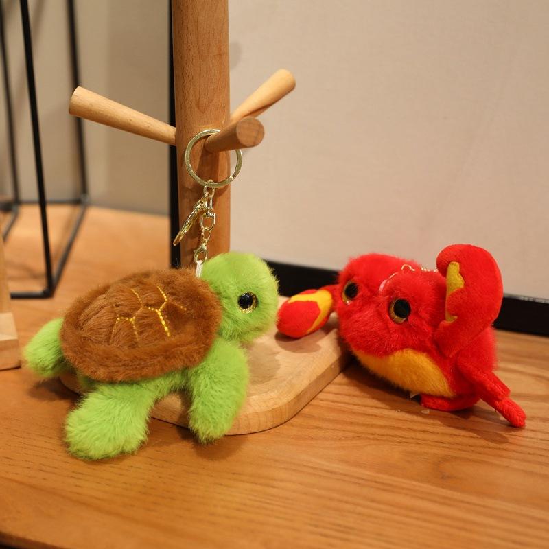 Cartoon Octopus, Shark, Sea Turtle, Marine Animal Pendant, Doll, Plush Toy Bag, Keychain Hanging Decoration