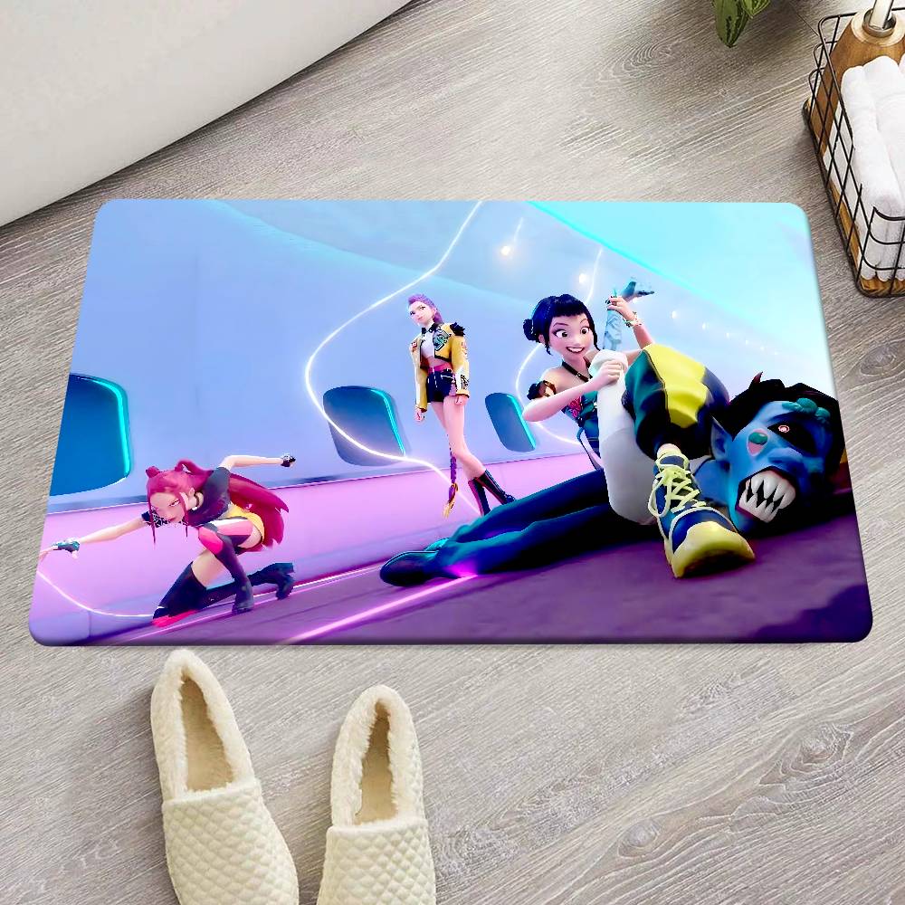 KPop Demon Hunters Floor Mat Cheaper Anti-slip Modern Living Room Balcony Printed Bedside Mats