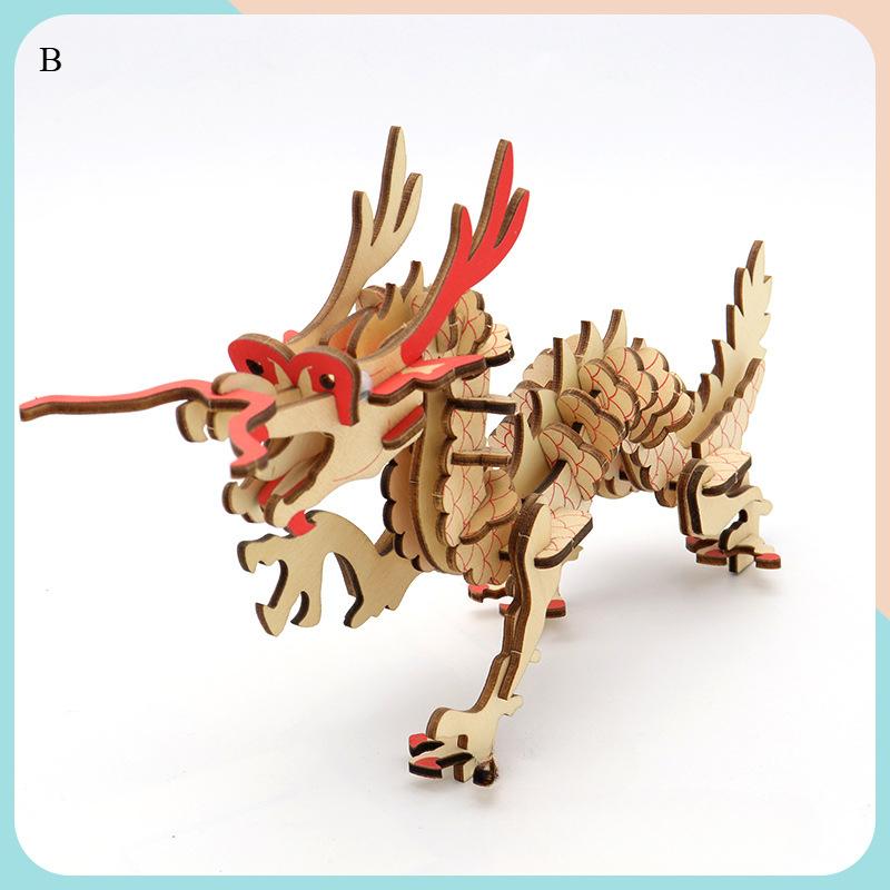 

1Pc Cute Cartoon Animal DIY Building Block Three-dimensional Puzzle Children s Handmade Wooden Assembly