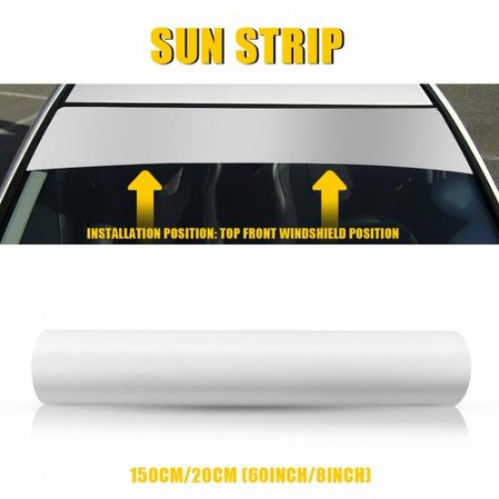 

Windshield Sun Strip Visor Banner Premium Vinyl Film Decal Anti-UV VARIOUS SIZE 60inch*12inch матовий колір білий