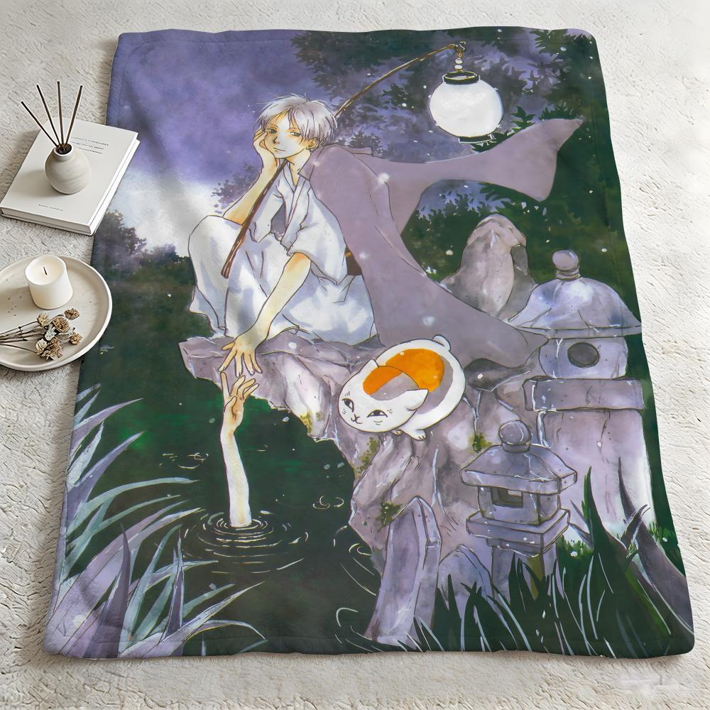 Anime NNatsumes Book of Friendss Throw Warm Soft Flannel Blanket Multiuse for Sofa Bed Camping Travel Nap