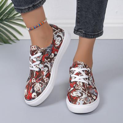 Chaussures de Course Décontractées Imprimées à Bout Rond Confortables à Semelle Plate Chaussures de Sport Zapatillas Mujer