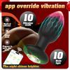 APP Controlled Anal Plug Vibrator, Anal Plug Vibrator with LED Light, Female G-spot Dildo Vibrator, Vaginal Masturbator, Anal Plug Adult Sex Toys