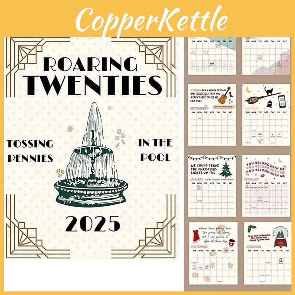 Elegant 20-talskalender 2025 Pappersdesign För Modern Hem- Och Kontorsinredning