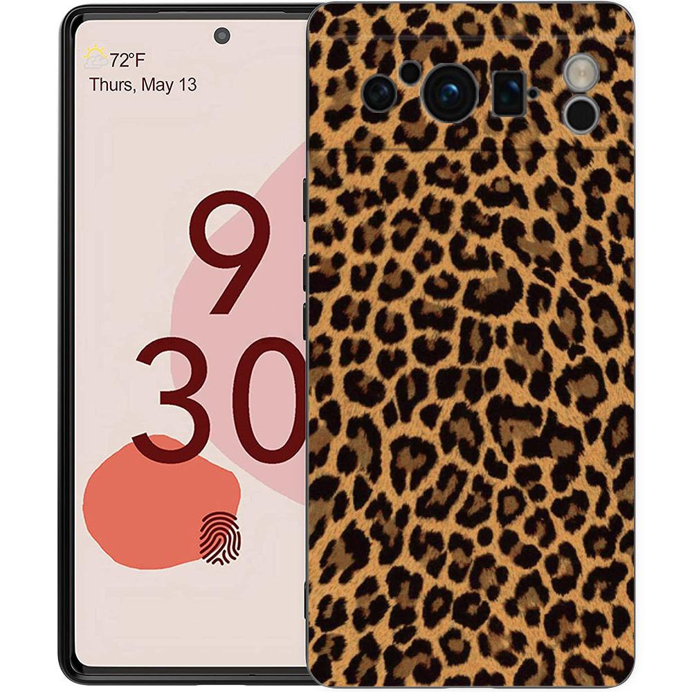 Leopard Cheetah print Phone Case For Google Pixel 8 7 6 Pro 8A 6A 7A 5G Soft Silicone Shockproof TPU Black Cover Fundas