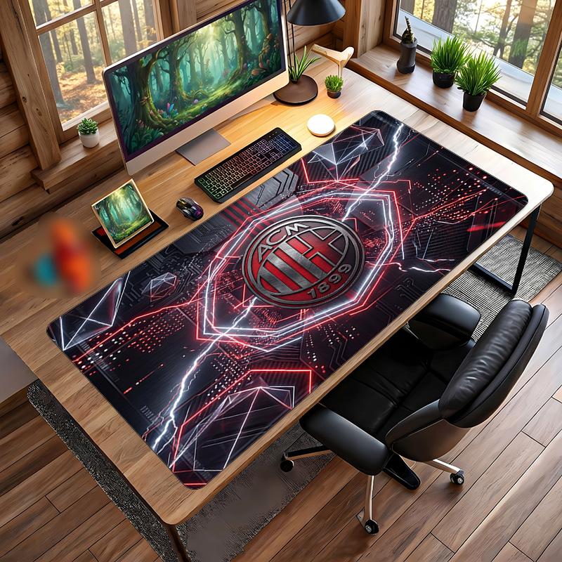 AC Mailand Bedrucktes Großes Mauspads, Rutschfeste Weiche Gummi Gaming Schreibtischmatte für Büro Laptop Computer Dekor