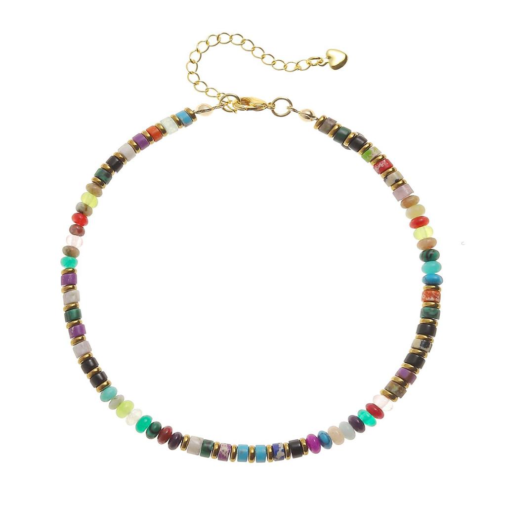 Natural Stone Beaded Anklets for Women Girls Handmade Summer Beach Boho Turquoise Beads Ankle Bracelet Foot Jewelry Gift for Her CLE